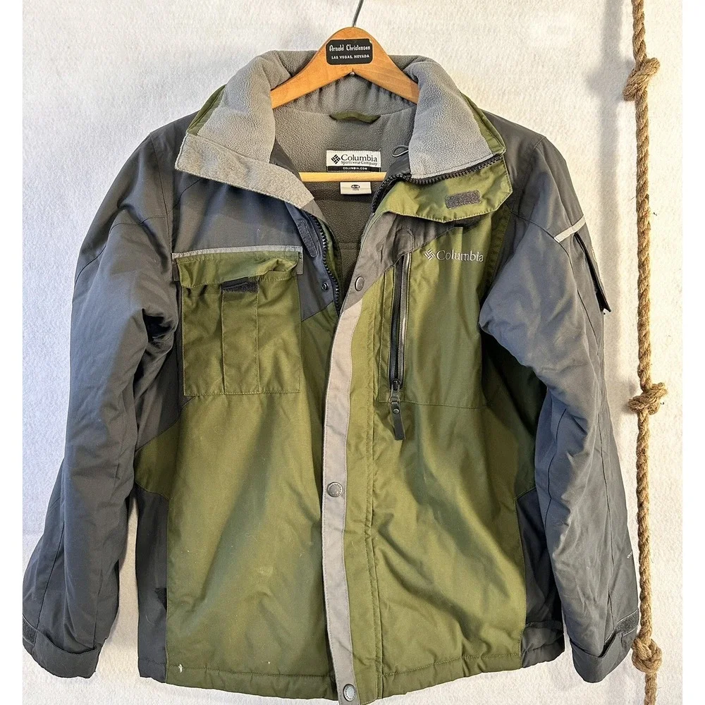 Columbia Jacket Lined Winter Ski WARM Green Youth Kids Sz 14 16